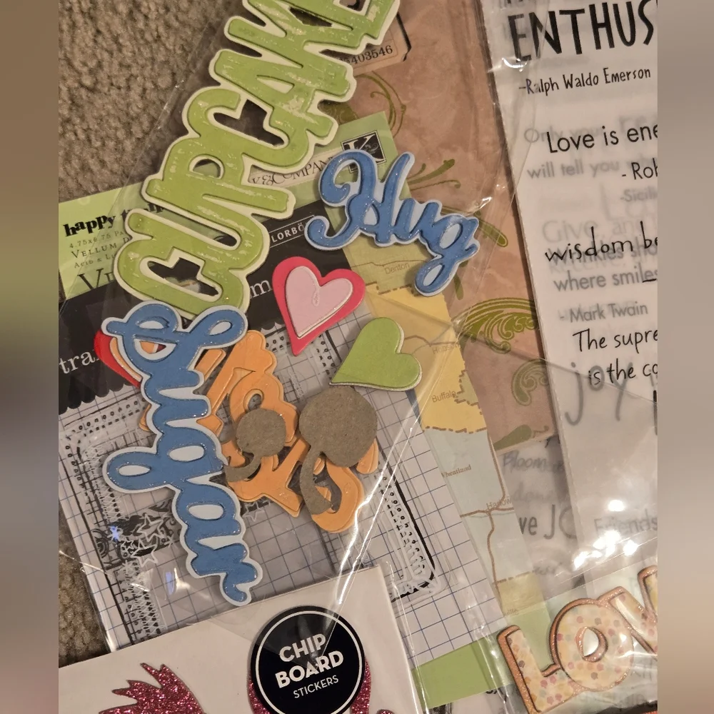 Colorful Scrapbooking Supplies Bundle Paper Crafts